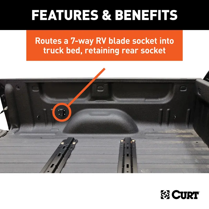 Curt 56071 7-Foot Custom 7-Way Rv Blade Wiring Extension Harness For Truck Beds 1
