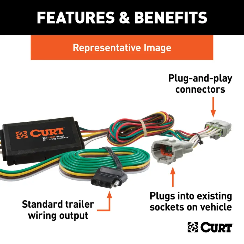 Curt 56310 Custom 4-Way Flat Trailer Wiring Harness For Mazda Cx-5 1