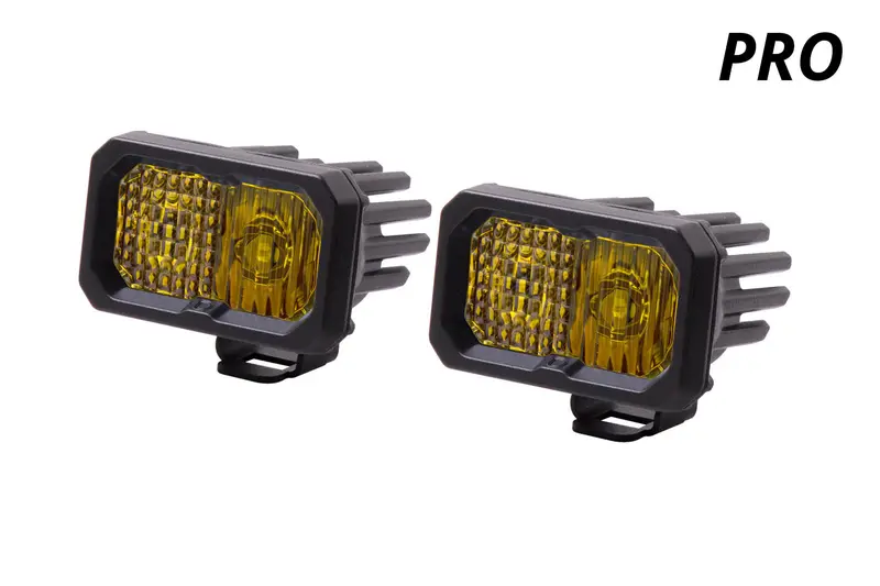 Diode Dynamics Stage Series 2" Led Pod Lights – Pro Yellow Fog Configuration, Abl-Certified Pair 1