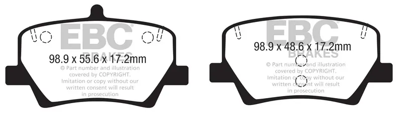 Ebc Brakes Dp42366R Yellowstuff Rear Brake Pads – Track-Capable, Fmsi D2136 Compliant 1