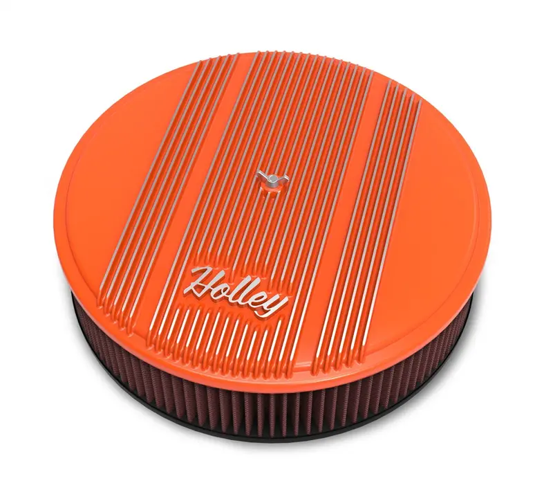 Holley 120-127 Vintage Series Air Cleaner – Classic Chrome Lid With High-Flow Filter Element 1