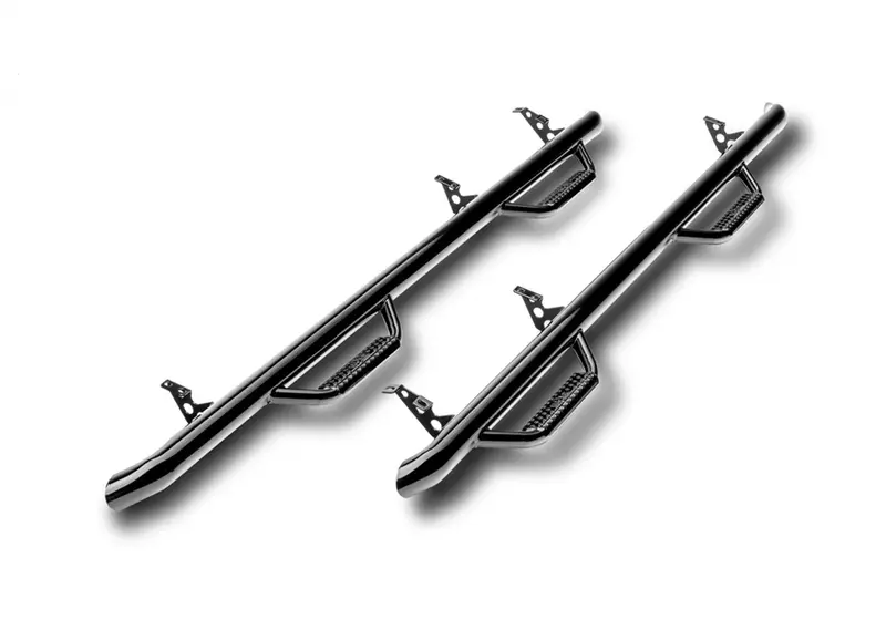N-Fab D0989Qc Wide-Width Nerf Steps For 2009–2015 Ram 1500 Crew Cab (6'4") – Gloss Black, No Bed Access 1