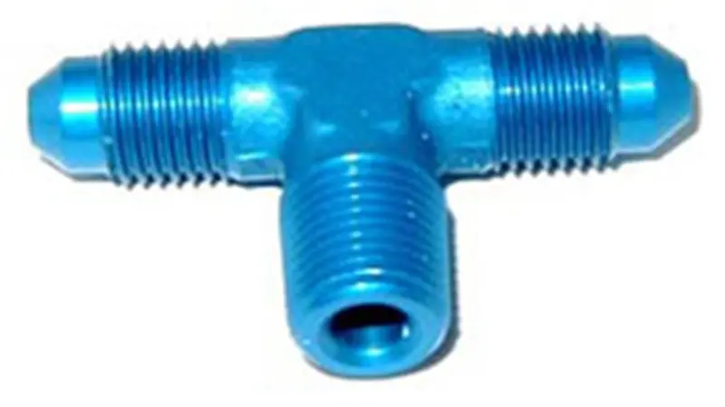 Nos Nitrous Oxide Systems 17250Nos -3An Flare-To-Pipe Fitting With 1/8" Npt Thread – Blue Anodized 1