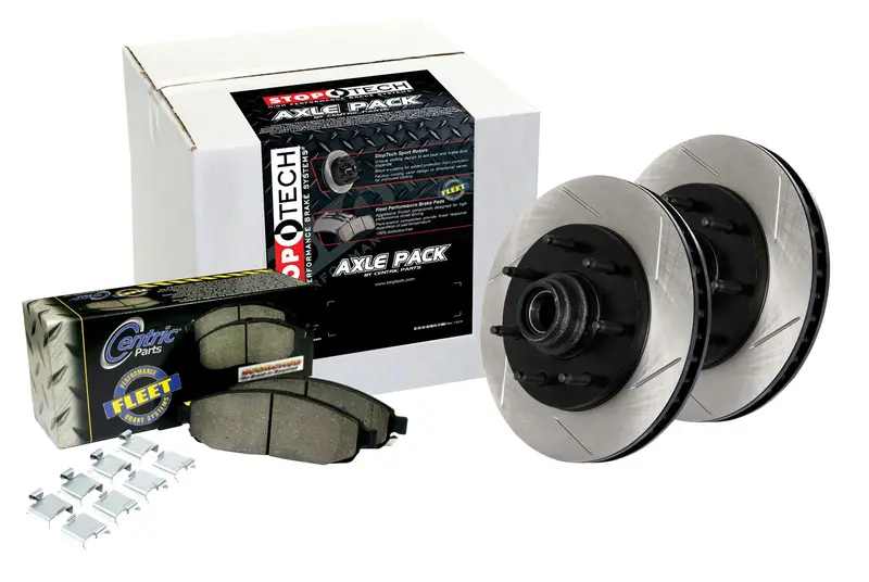 Stoptech 967.58003 Axle Pack – Slotted 4-Wheel Brake Kit For Trucks And Suvs 1